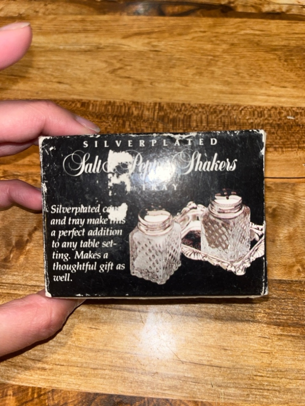 Silverplated Salt & Pepper Shakers with Tray - Boxed